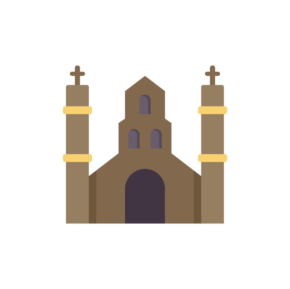 Big cathedral building representing christian religion vector