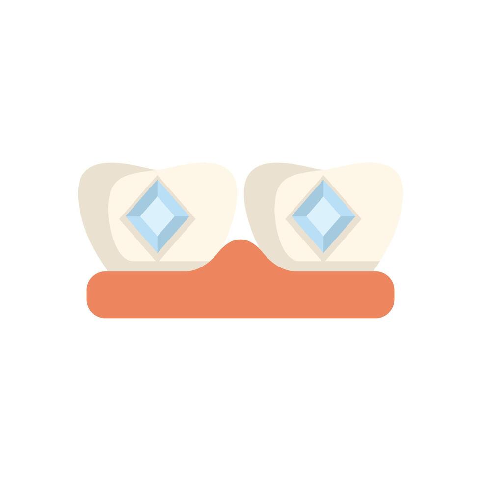 Tooth gems showing dental jewelry trend in oral hygiene vector