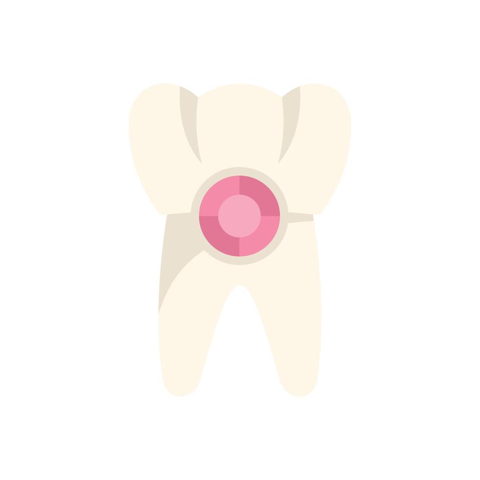 Tooth showing filling illustration on white background vector