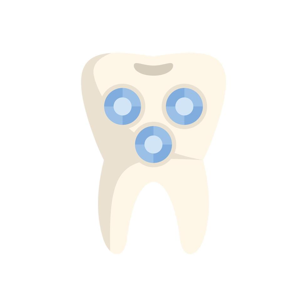 Tooth showing filling procedure using dental materials vector