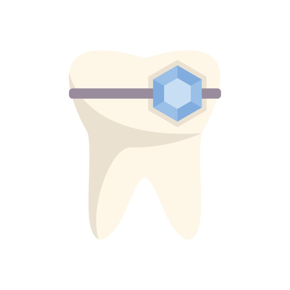Tooth with dental jewelry showing oral hygiene importance vector