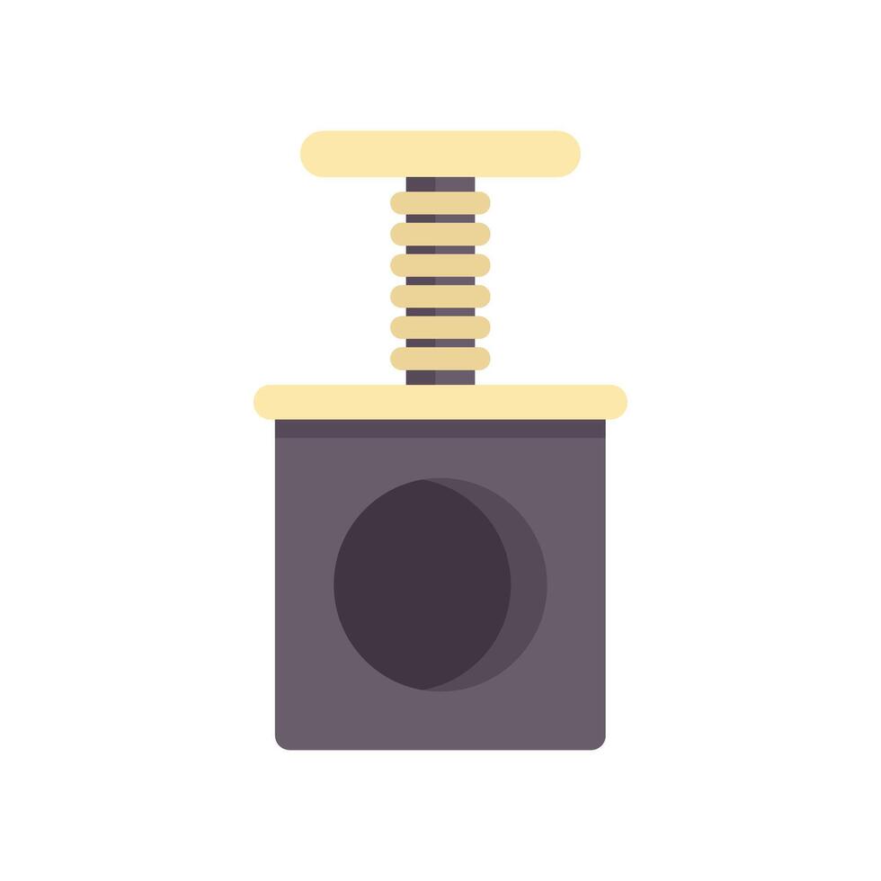 Cat scratching post with hanging toy on white background vector