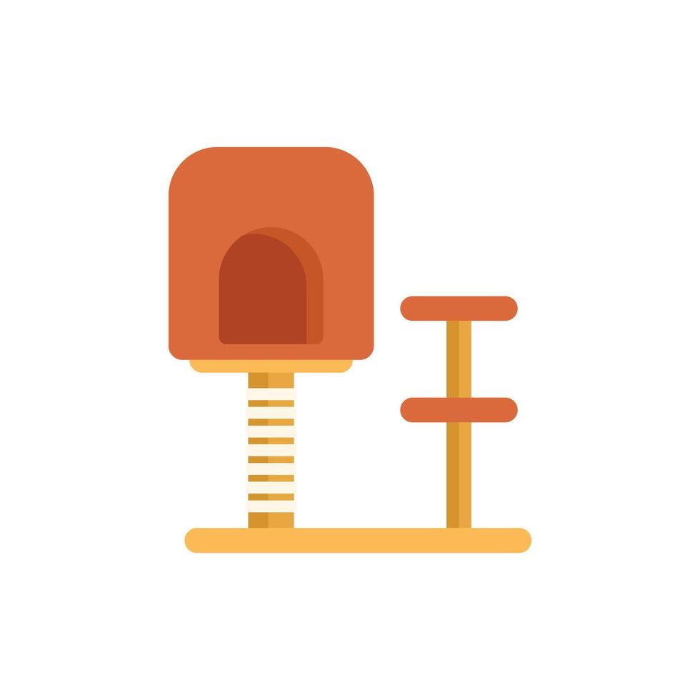 Cat tree with scratching post providing comfort and entertainment for feline friends vector