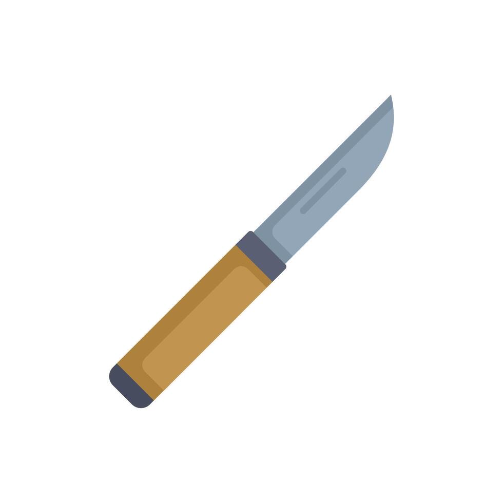 Small pocket knife with wooden handle lying diagonally vector