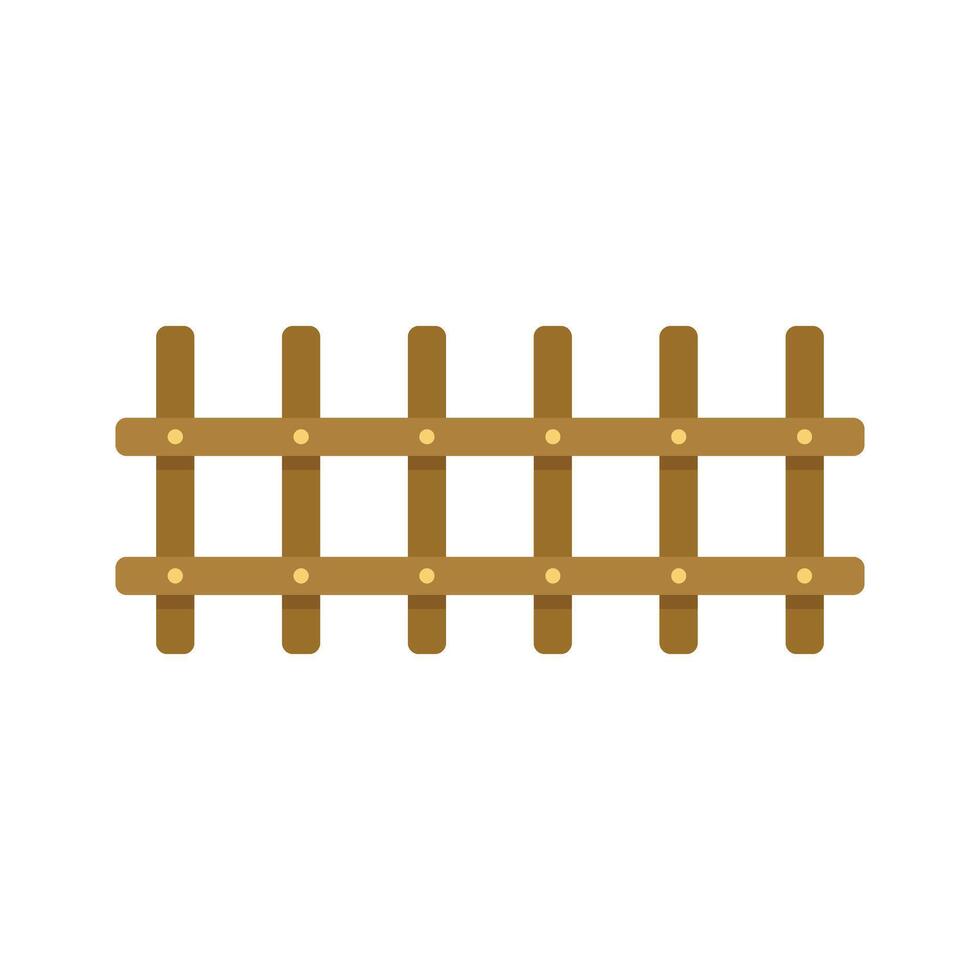 Wooden fence protecting property and keeping farm animals safe vector