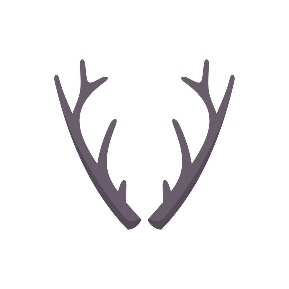 Pair of gray reindeer antlers forming a heart shape vector