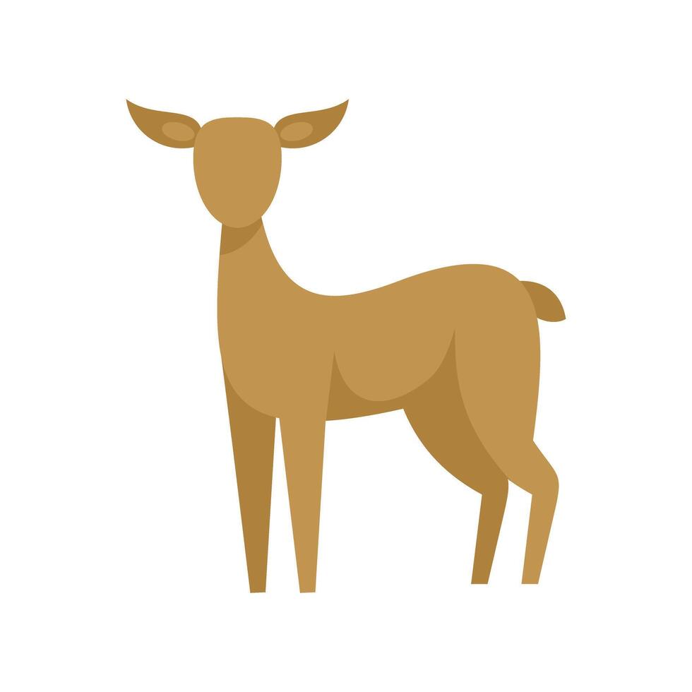 Young deer standing in alert position with head up vector