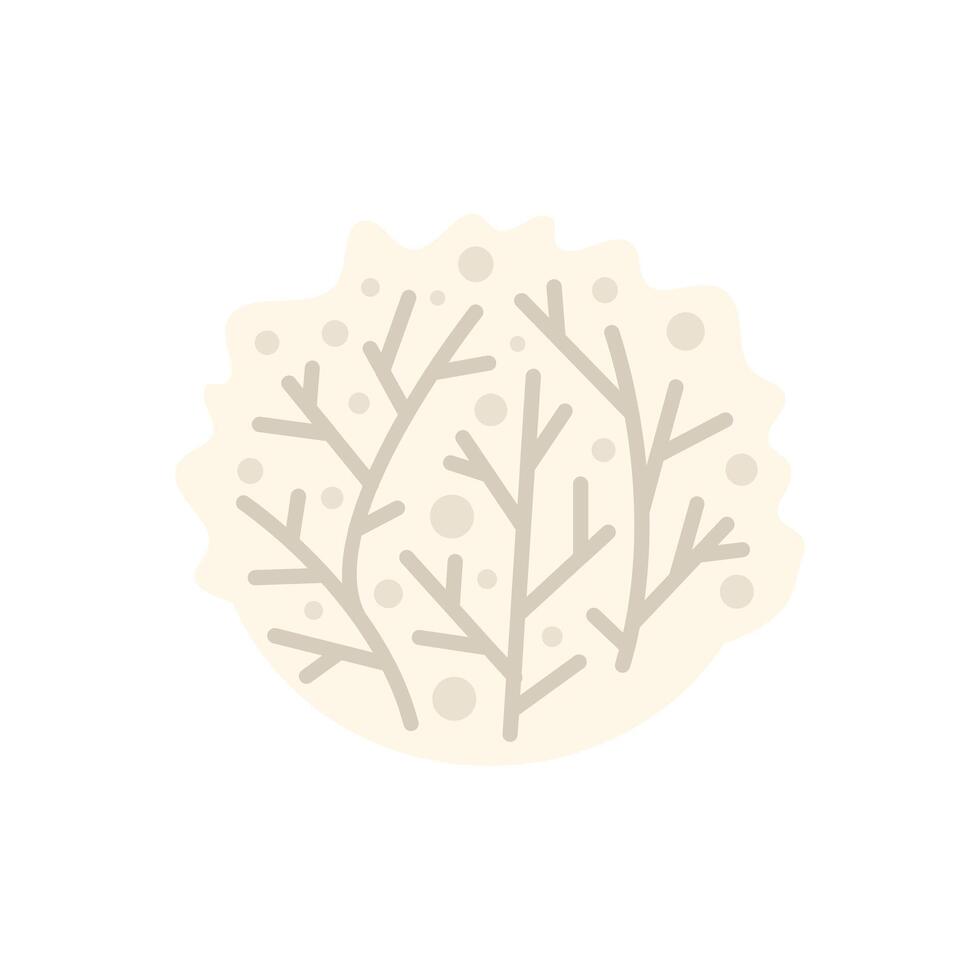 Minimalist round sticker of a plant growing with delicate branches vector
