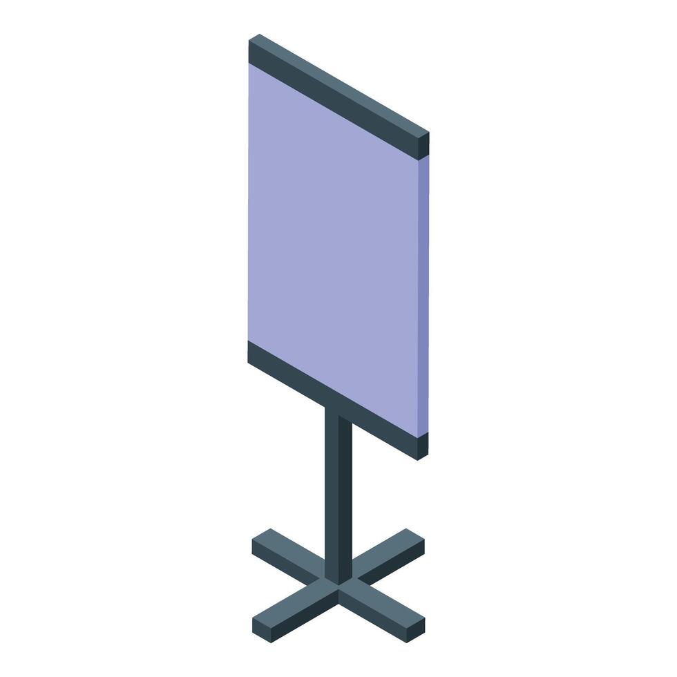 Blank projection screen standing on a tripod for presentations and conferences vector