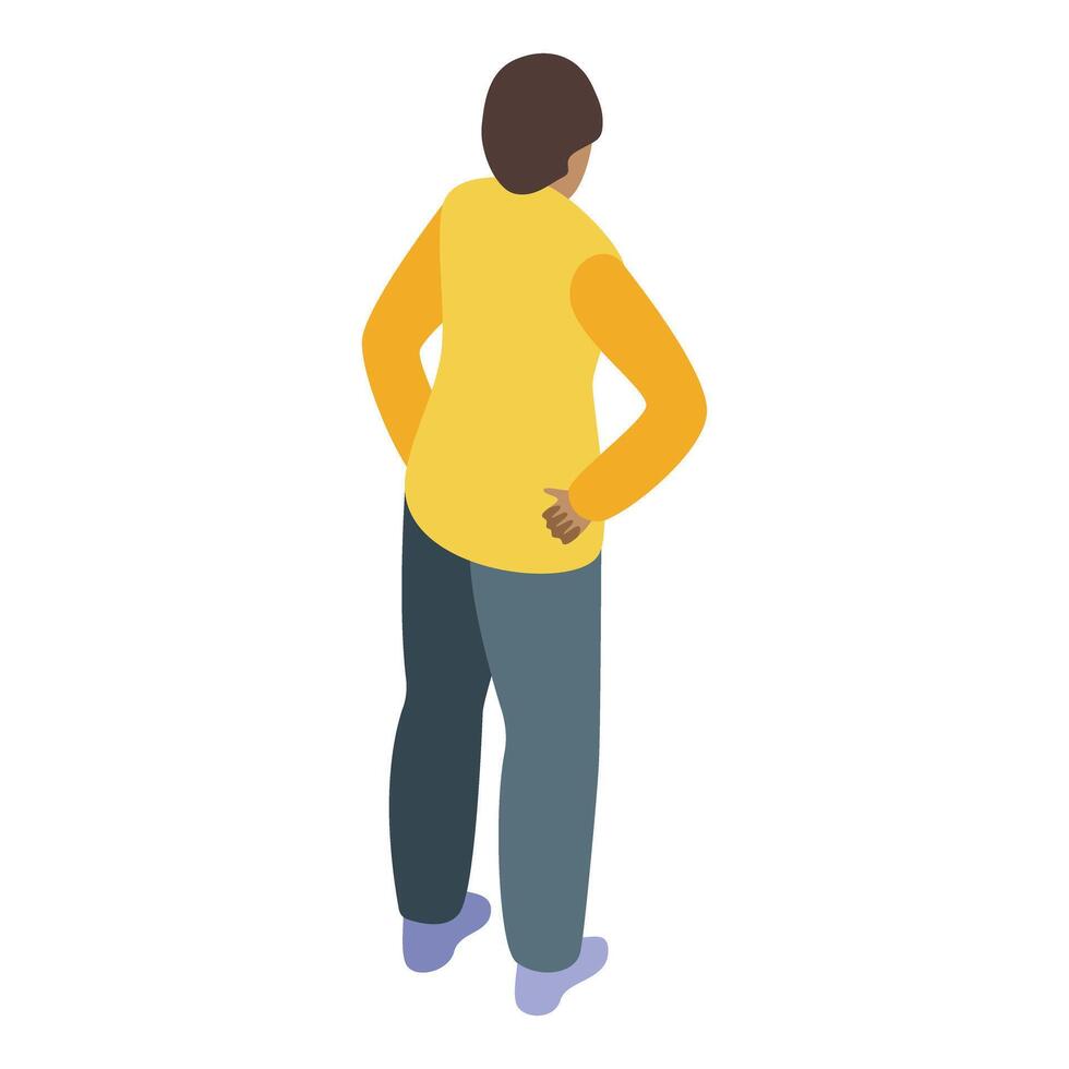 Volunteer holding hands behind back isometric icon vector