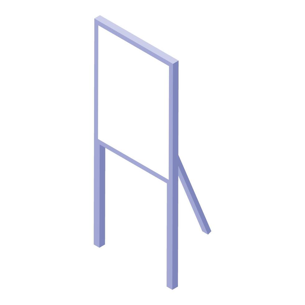 Blank projection screen standing with tripod support isometric view vector