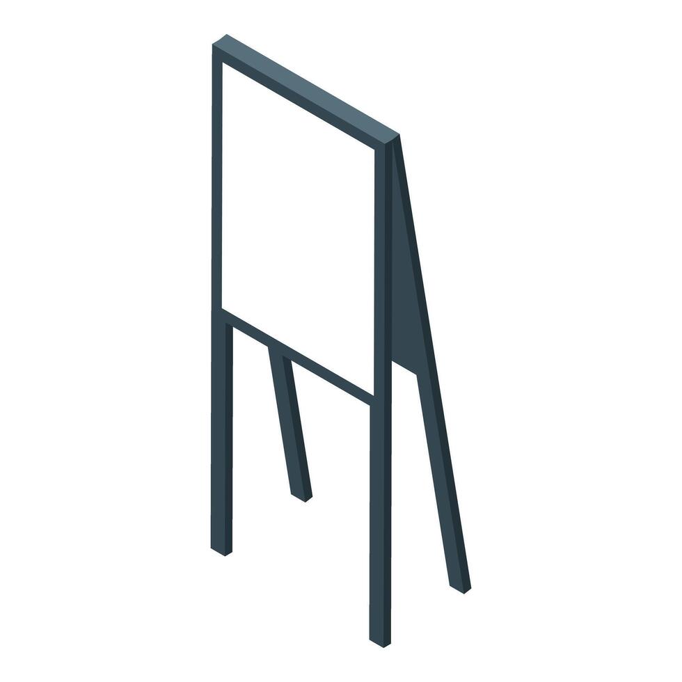Blank billboard standing on wooden legs displaying empty space for advertisement vector