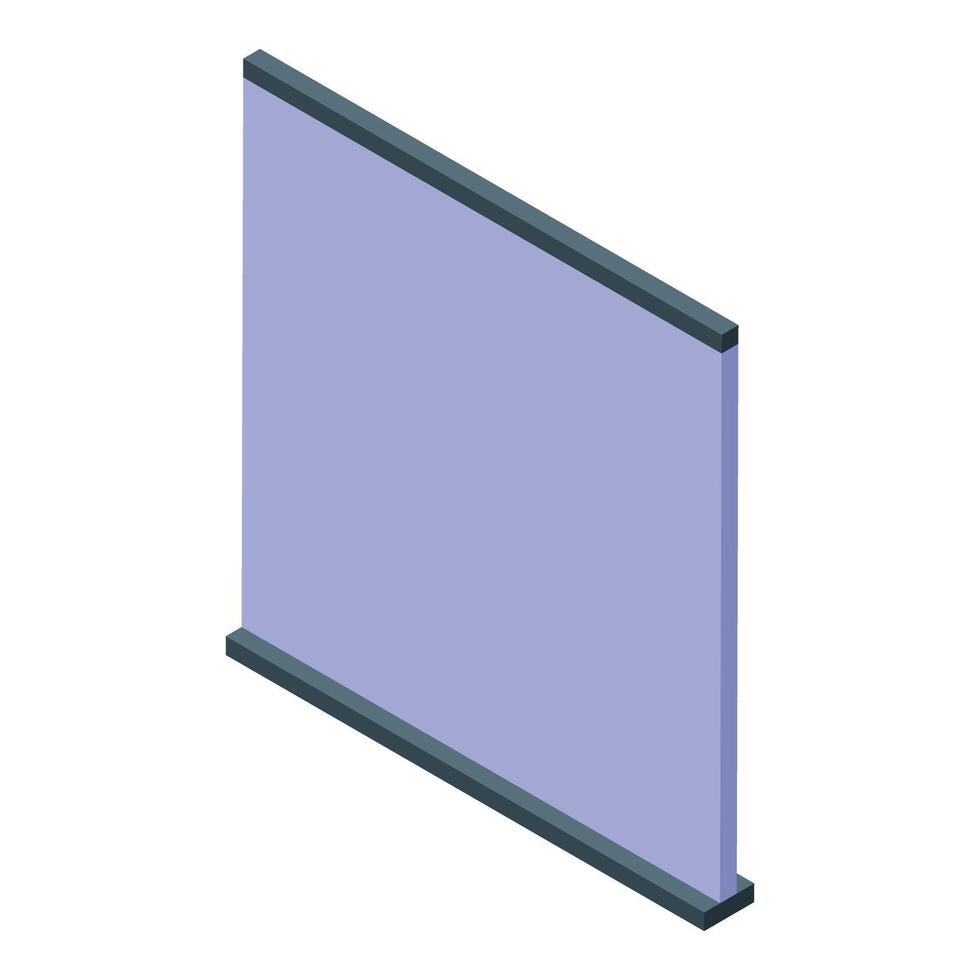 Large blank projection screen hanging with isometric projection vector