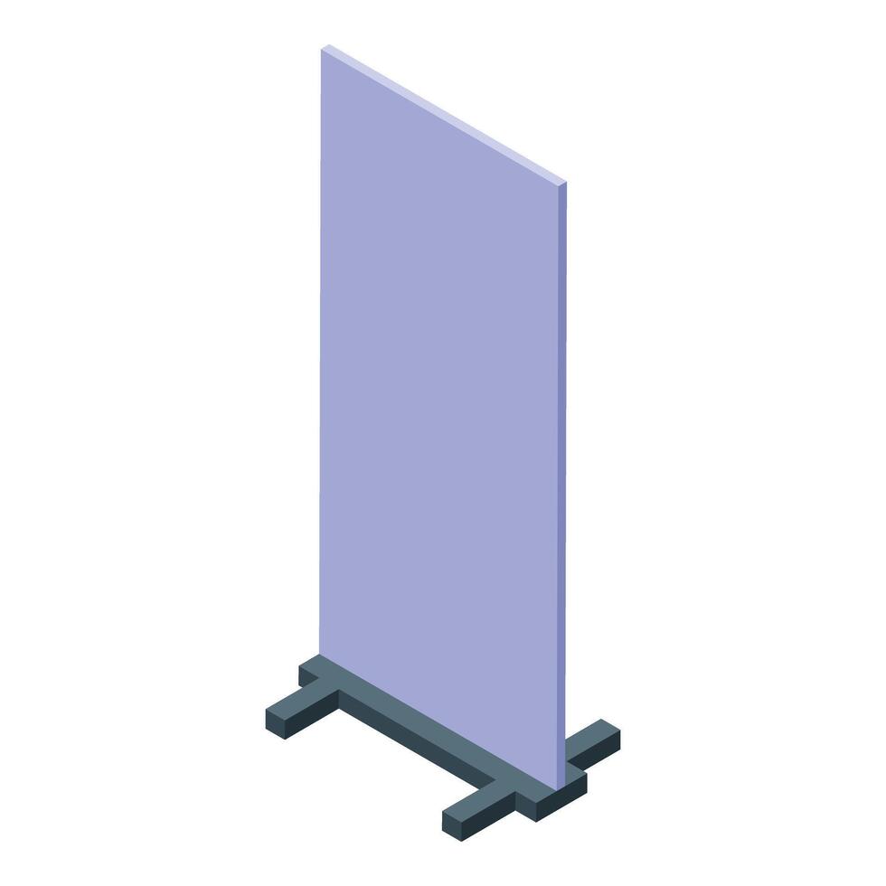 Blank roll up banner stand displaying on white background vector