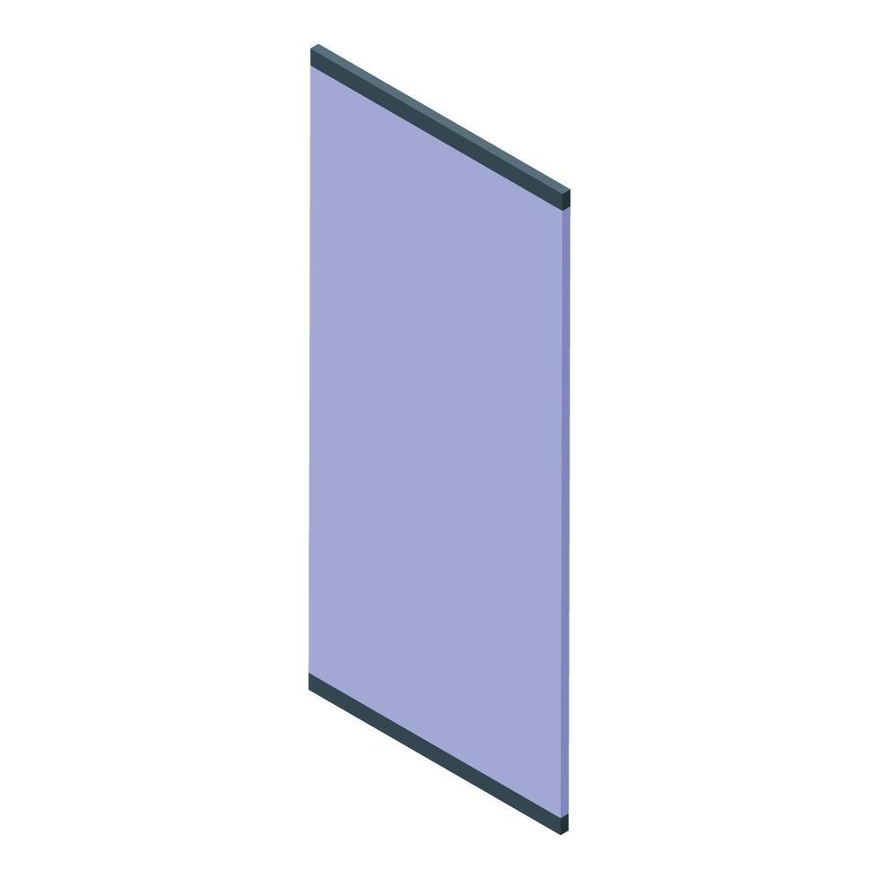 Modern shower cabin with transparent glass door isometric view vector