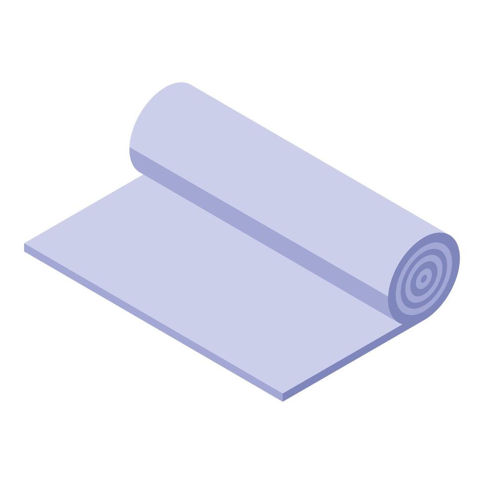 Rolled yoga mat for fitness and wellbeing isometric icon vector