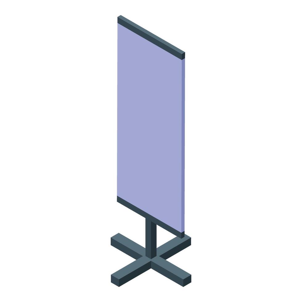 Blank roll up banner stand displaying on white background vector