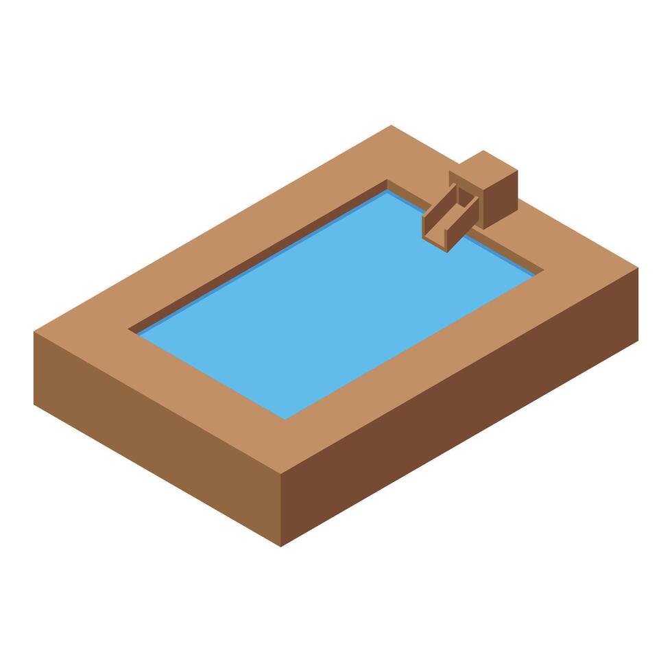 Modern isometric swimming pool with diving board illustration vector