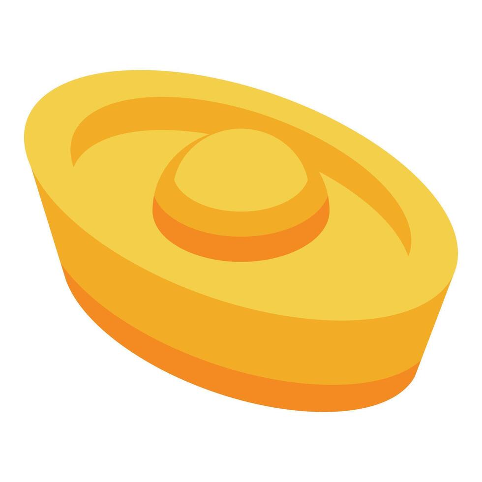 Gold ingot representing wealth and prosperity in chinese culture vector