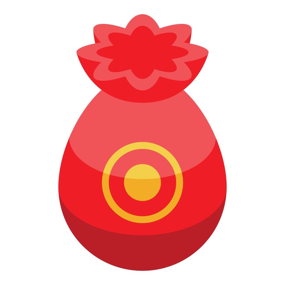 Red lucky money bag symbolizing prosperity and wealth for chinese new year celebrations vector