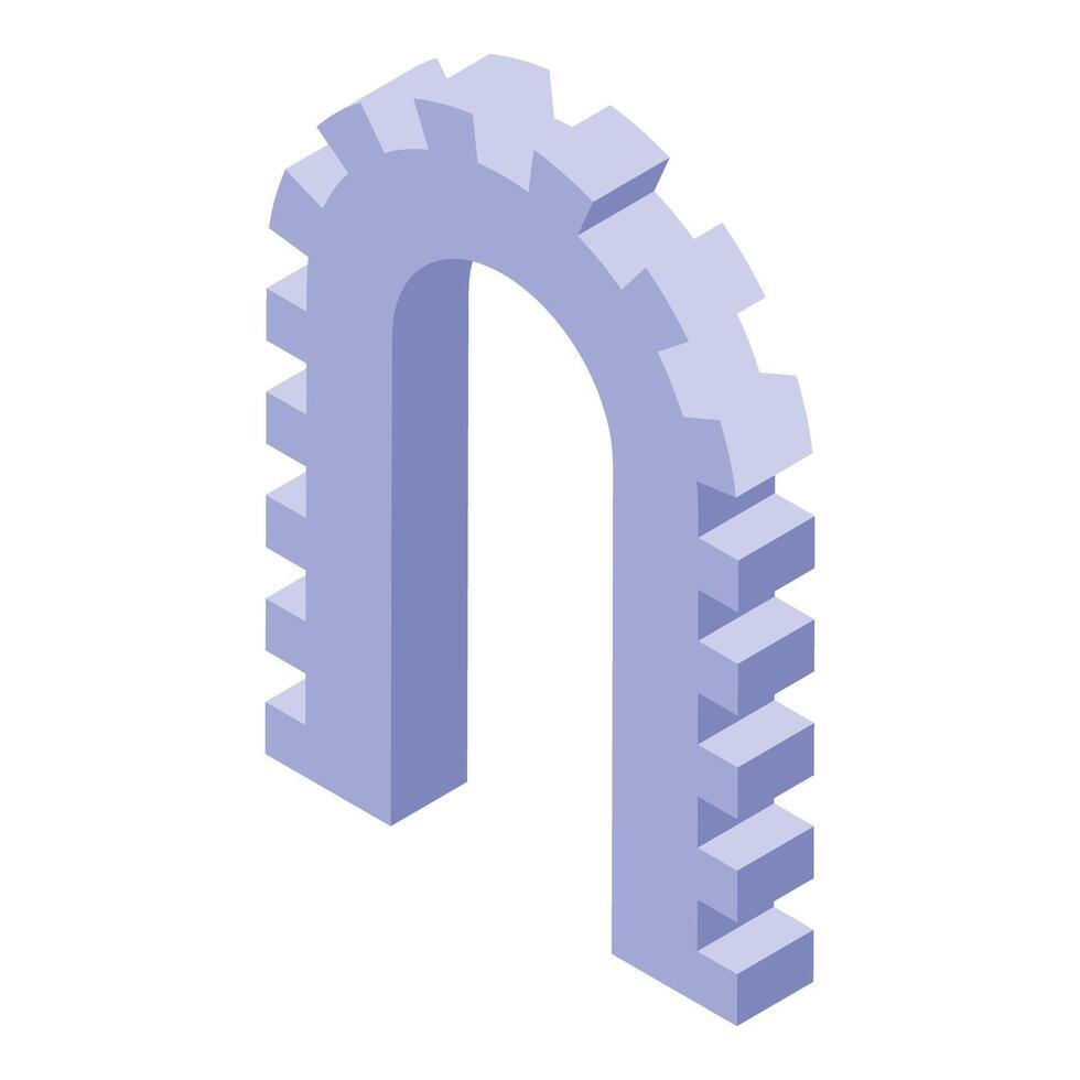 Stone archway representing winning and success in isometric view vector
