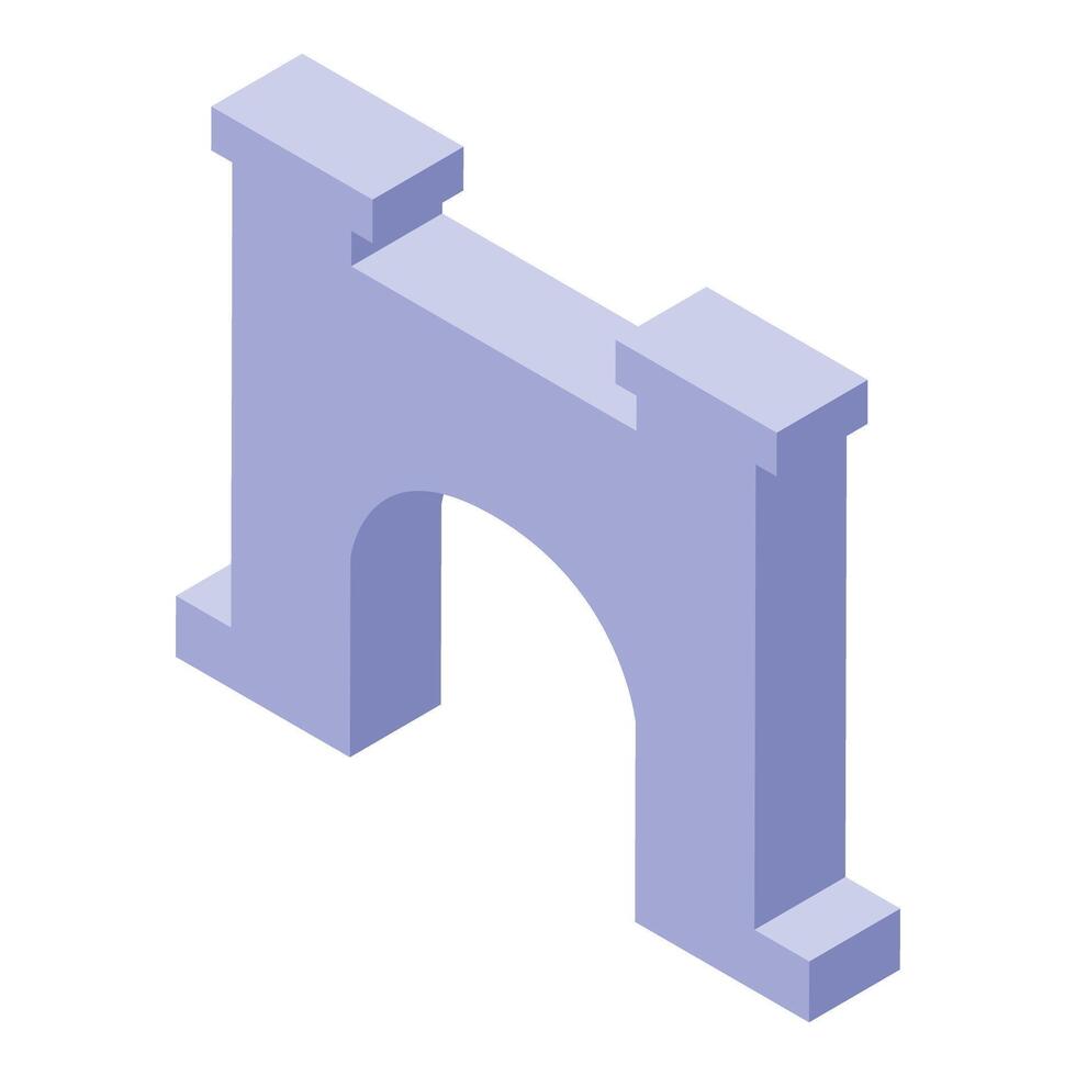 Fortress gate archway with battlements protecting medieval city entrance vector