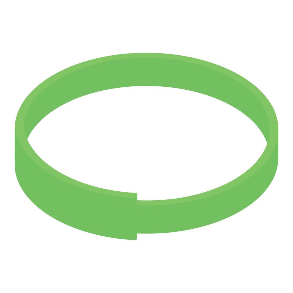 Green silicone bracelet promoting awareness, support, or identification vector