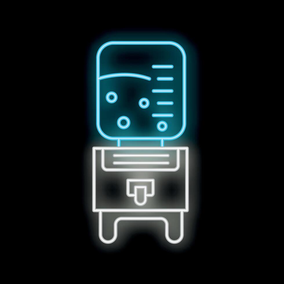 Glowing neon line water cooler for office concept icon isolated on black background vector illustration