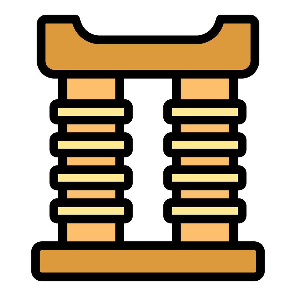 Cat scratching post with two sisal covered pillars for clawing fun vector