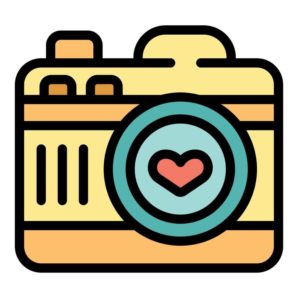 Camera capturing love, a symbol of passion for photography vector