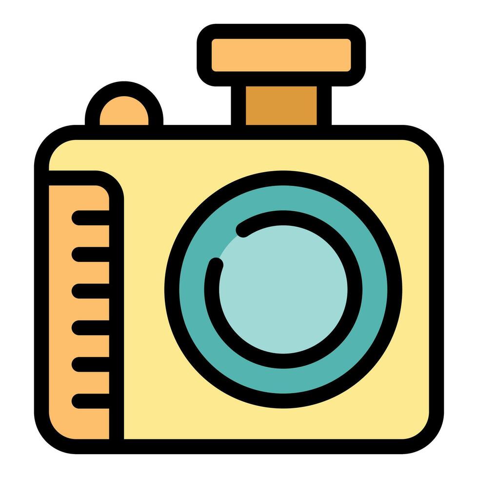 Yellow camera capturing special moments with flash on vector