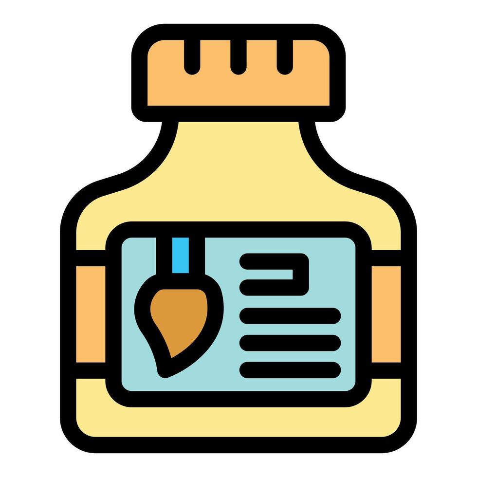 Bottle containing paint thinner substance for art painting vector
