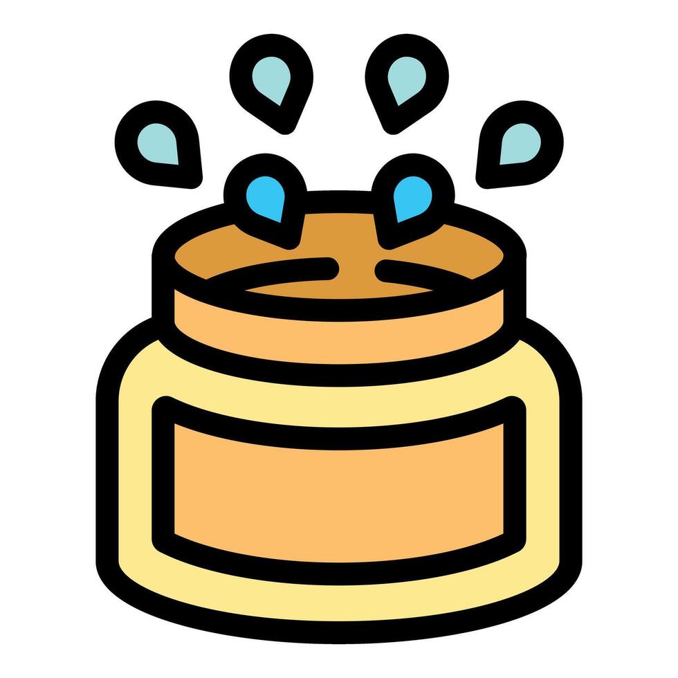 Open cosmetic cream jar with water droplets splashing out vector