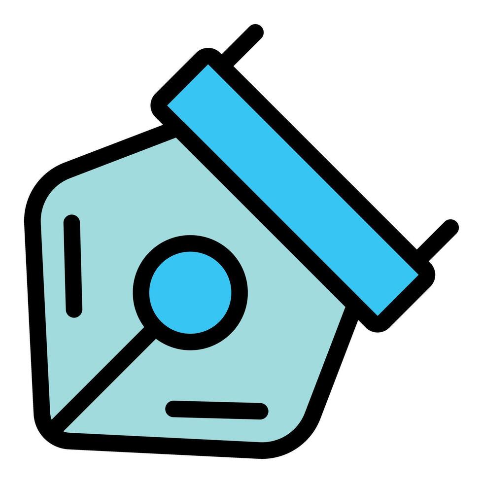 Blue birdhouse icon representing bird home and springtime vector
