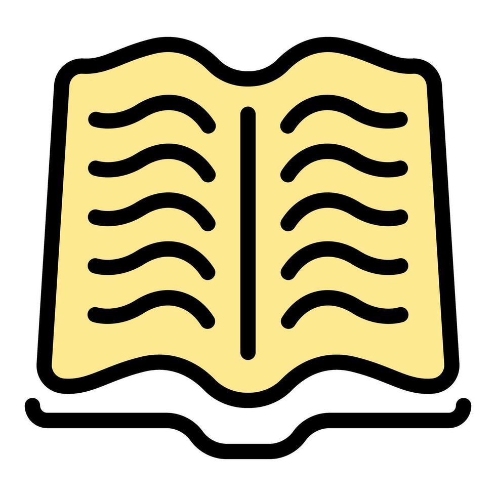 Open book with wavy pages for knowledge and education icon vector