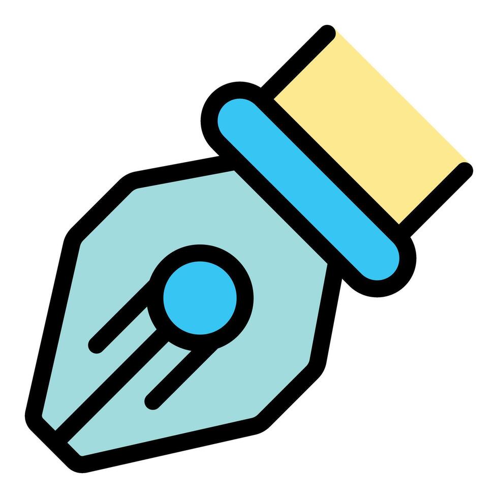 Fountain pen nib drawing writing tool icon vector