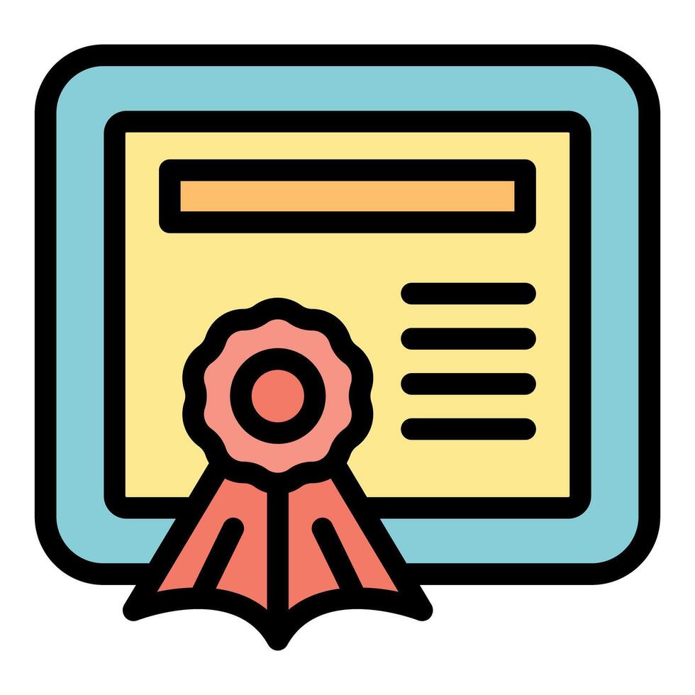 Diploma with red ribbon showing successful graduation ceremony vector