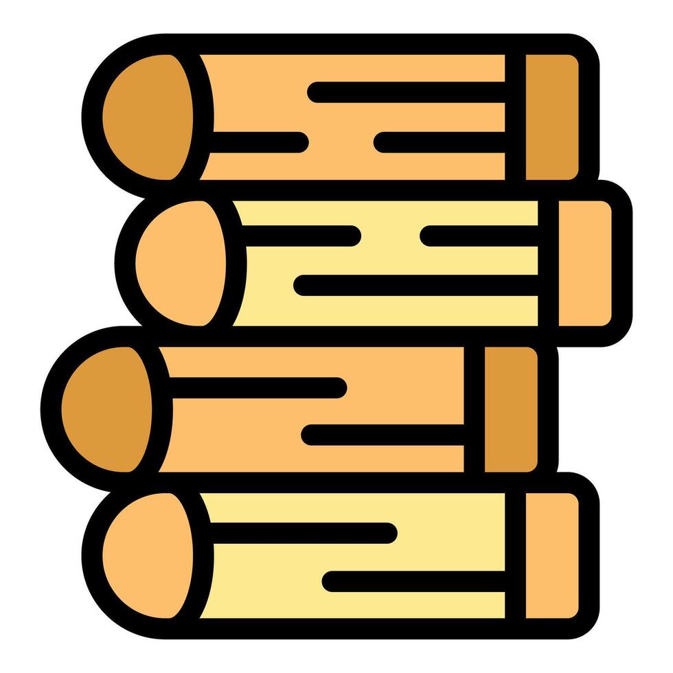 Stack of round timber logs for construction industry vector