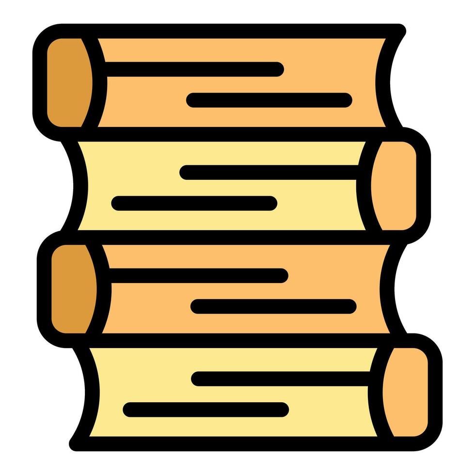 Fabric roll showing natural material structure icon vector