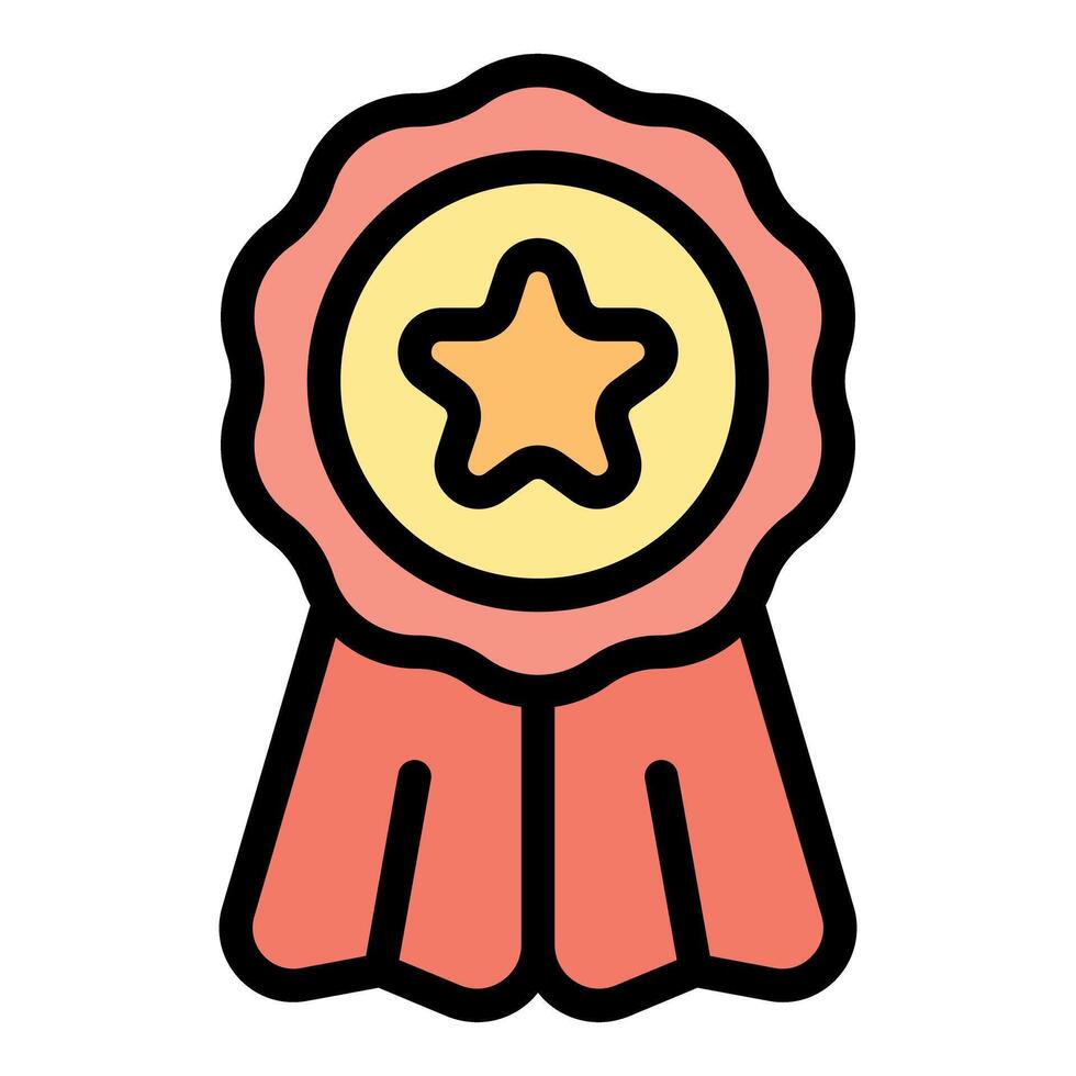 Award ribbon symbolizing achievement with a single star representing excellence vector