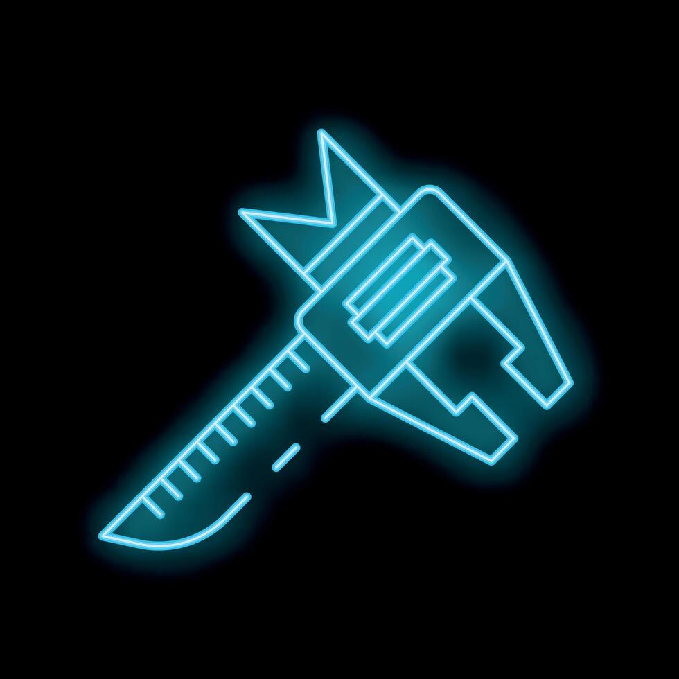 Neon light glowing caliper measuring tool icon vector