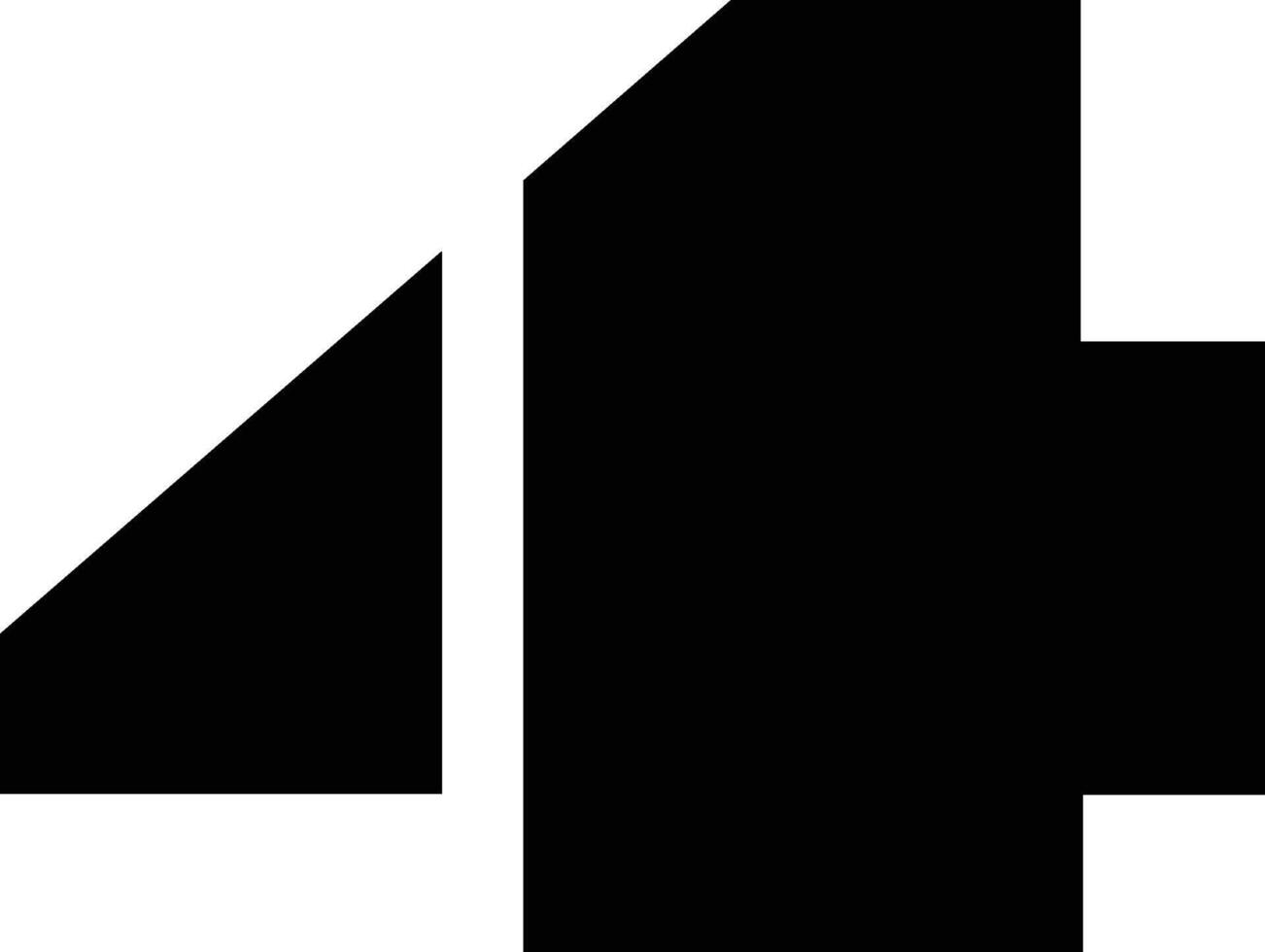 Bold Geometric Numbers 4 Set vector