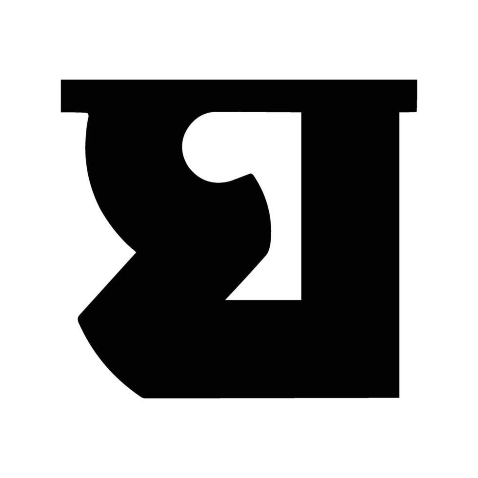Aesthetic Bold Bengali Alphabet Gha Set vector