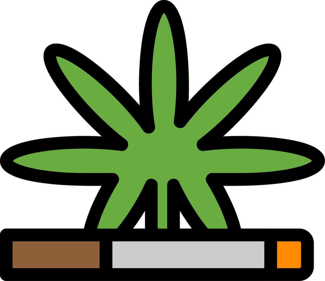 Weed Leaf Line Icon vector