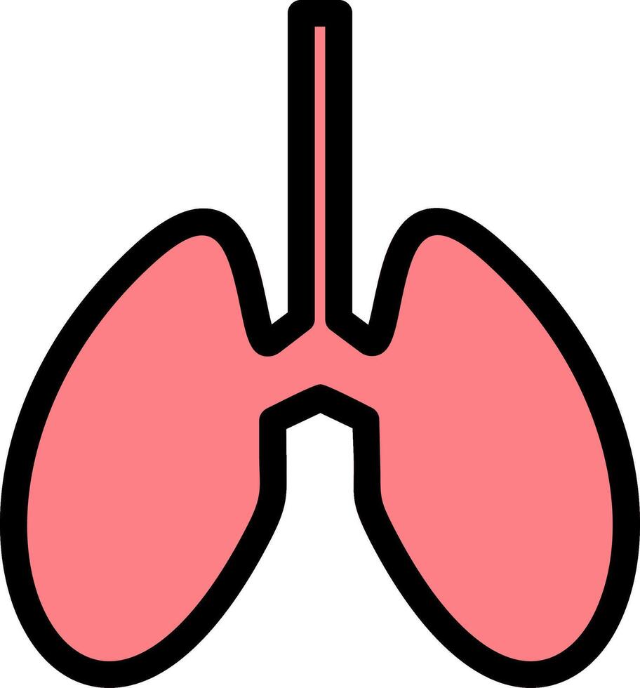 Lungs Line Icon vector