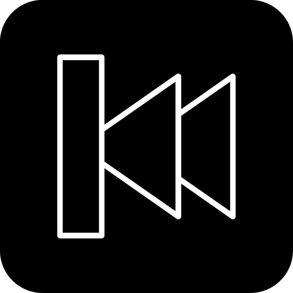 Previous Glyph Icon vector