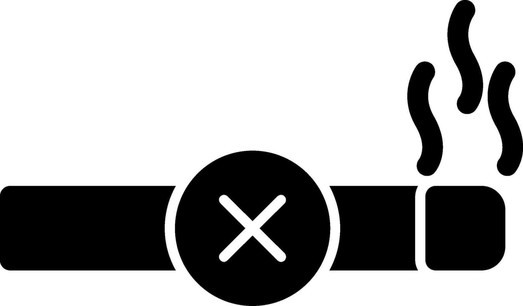 No Smoking Glyph Icon vector