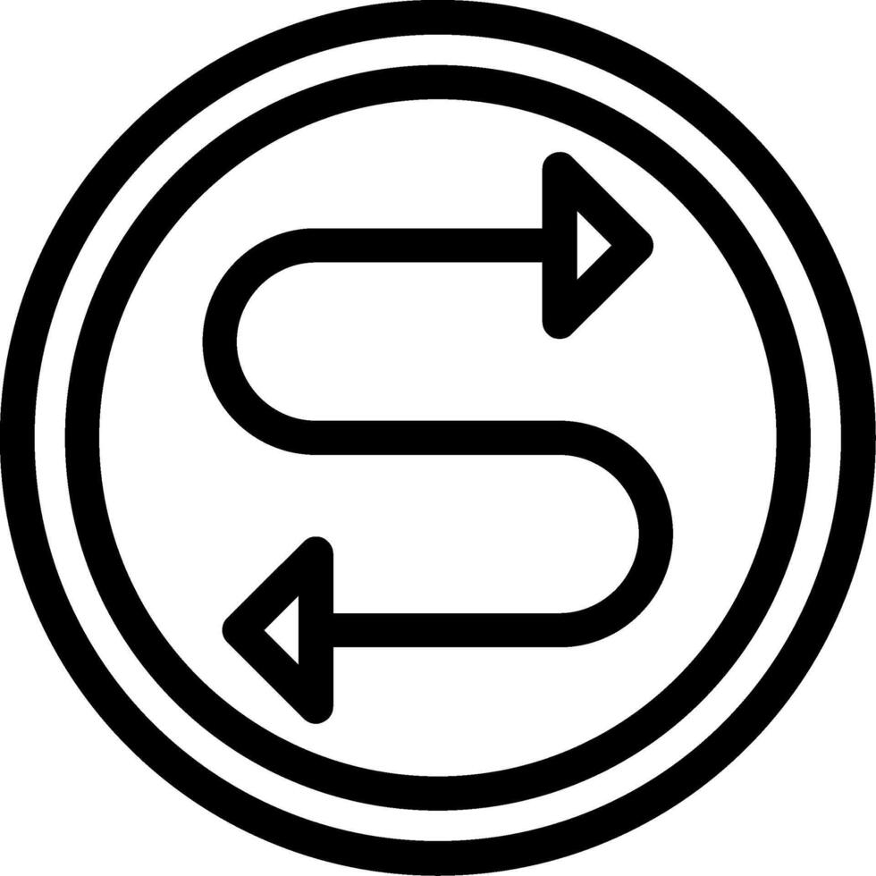 Two Directions Line Icon vector