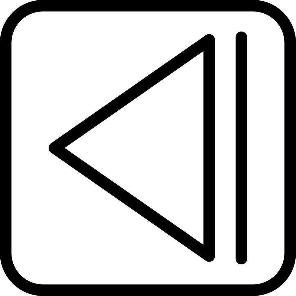 Rewind Line Icon vector