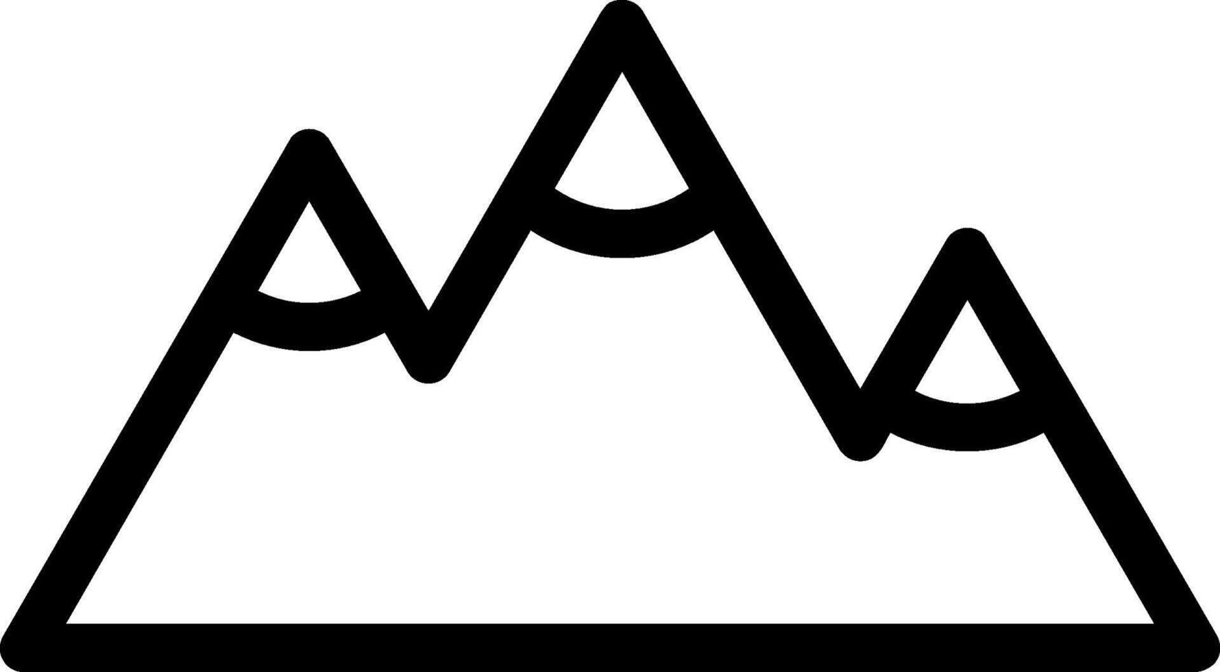 Mountains Line Icon vector